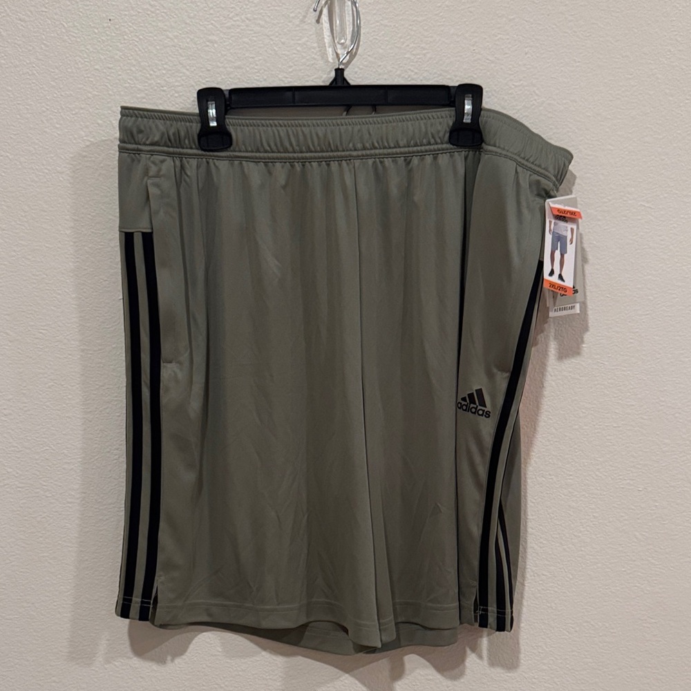 Adidas Men's Olive Green Athletic Shorts